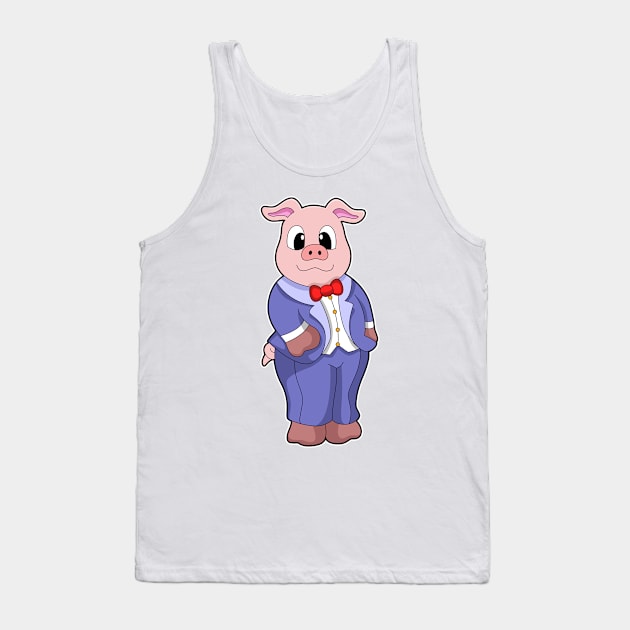 Pig as Groom with Suit Tank Top by Markus Schnabel